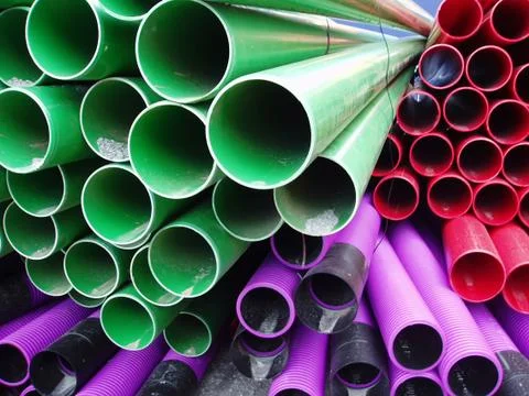 Close up of plastic pipes Stock Photos