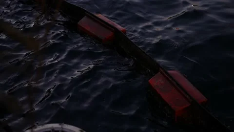 Close-up of plastic pontoons floating in the sea. Pontoons 스톡 동영상 229929730