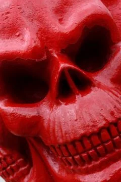 Close up of a plastic red skull Stock Photos