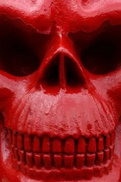 Close up of a plastic red skull Stock Photos