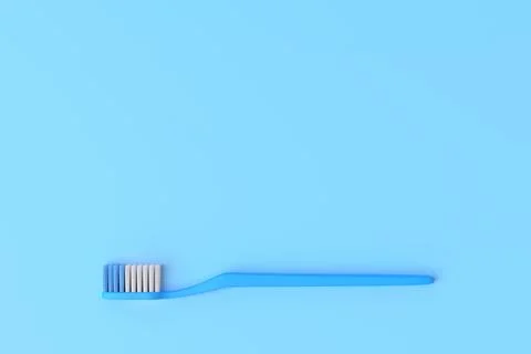 Close-up plastic toothbrush on the blue background Stock-Illustration