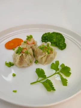 Close up of a plate of dimsum Stock Photos