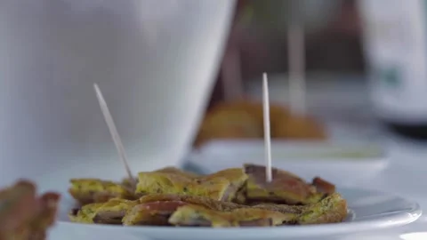 A close up of a plate of food Video stock 155465414