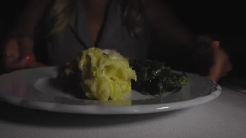 A close up of a plate of food Stock Footage 155466472