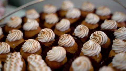 Close up of a plate full of cakes Stock Footage 261151243