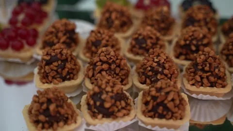 Close up of a plate full of cakes Stock Footage 261151244
