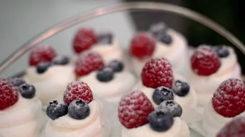 Close up of a plate full of cupcakes Stock Footage 261151250