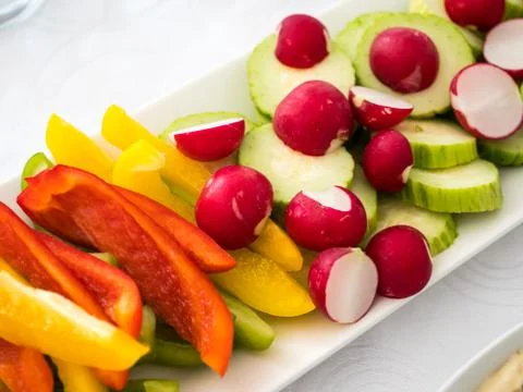 Close up of a plate with mixed vegetables Stock Photos
