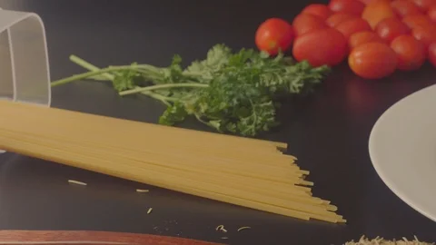 Close up on a plate of spaghetti served with minced beef and sausage sauce and i Stock Footage 108178460