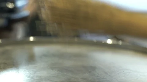 Close Up Of Play Drums. Drum Player. Stock-Footage 89500472