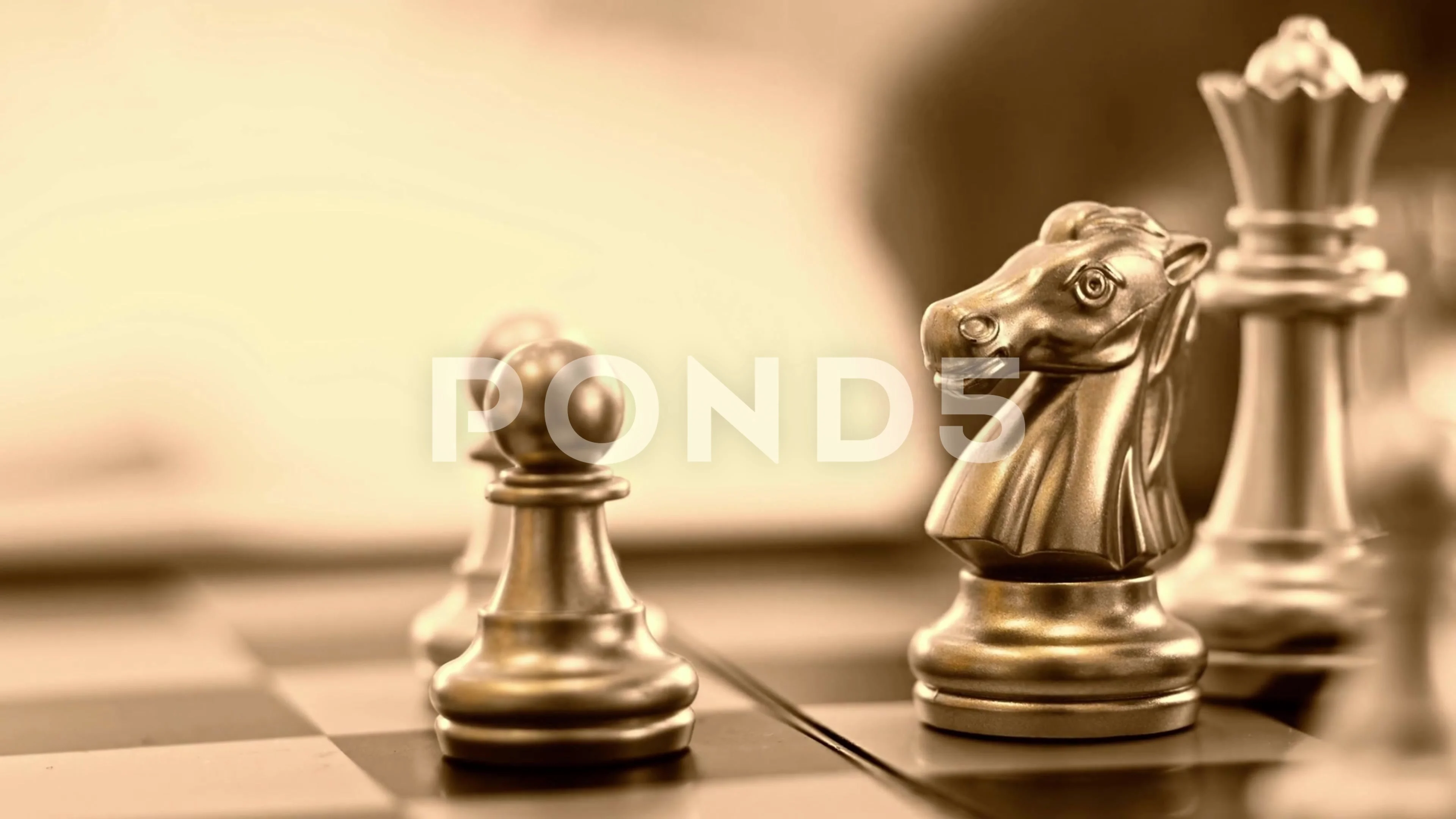 Close Up Of Chess Board Pieces With Player Hand Moving Chess Piece Creating  Shadow Free Stock Video Footage Download Clips Education