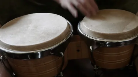 Close up playing bongo drums Stock Footage 36742136
