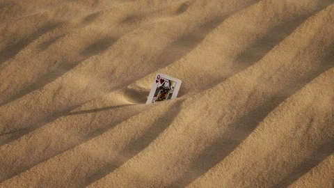 Close Up - Playing Card in the Desert Vidéo 94130774