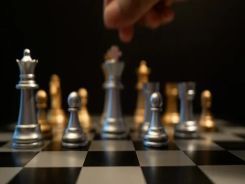 Close up playing chess. Stock Footage 76943871