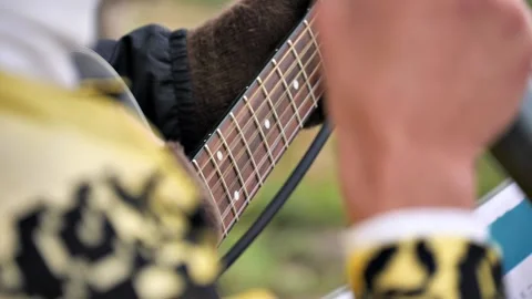 Close-up of playing the guitar Stock Footage 211822538