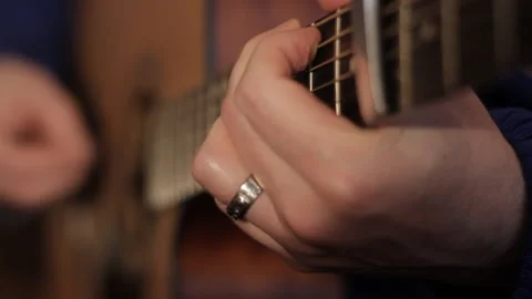 Close up playing guitar Stock Footage 236710070
