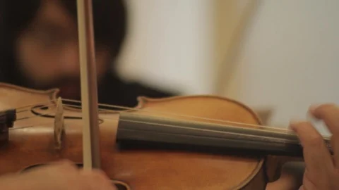 Close up playing violin Stock Footage