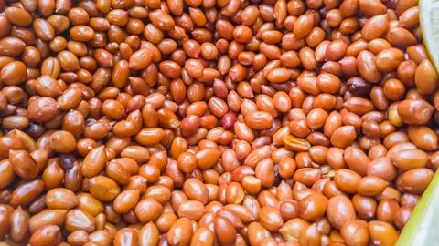 Close-up of a plentiful pile of roasted peanuts Stock Photos