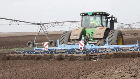 Close-up of plows working in the field Stock Footage 302450044