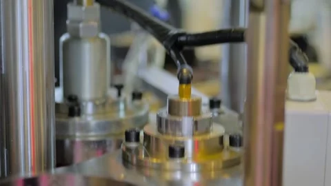 Close up: pneumatic machinery components in motion: pistons, cylinders Stock Footage 341323598