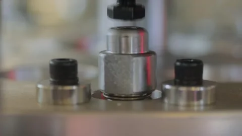 Close up: pneumatic machinery components in motion: pistons, cylinders Stock Footage 341853054