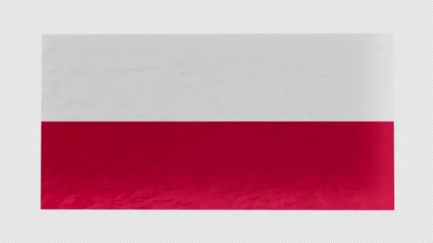 Close-up of Poland's flag isolated by alpha channel ( transparent background ) Stock Footage 221833200