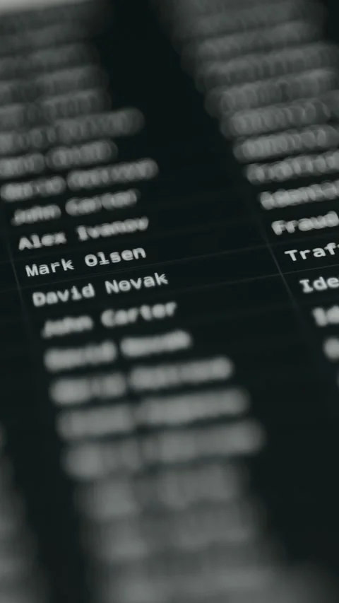 Close-up of police database displaying cases, named suspects, and offenses Stock Footage 332465956