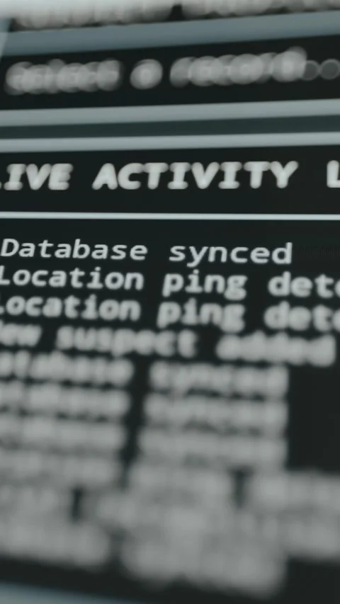 Close-up of police database showing ongoing system updates Stock Footage 332466154