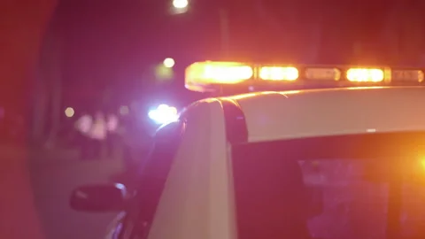 Close Up Police Lights Stock Footage 217444641