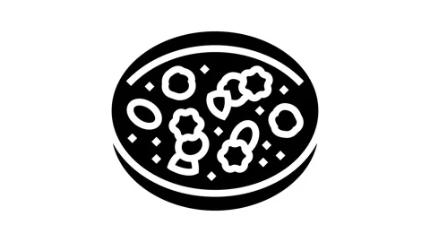 Close up of pollen grains under microscope glyph icon animation Stock Footage 326139811