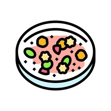 Close up of pollen grains under microscope color icon vector illustration Illustrazione stock