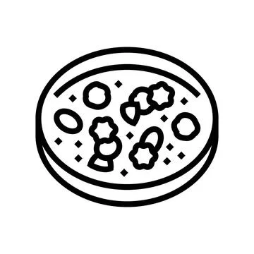 Close up of pollen grains under microscope line icon vector illustration Illustrazione stock