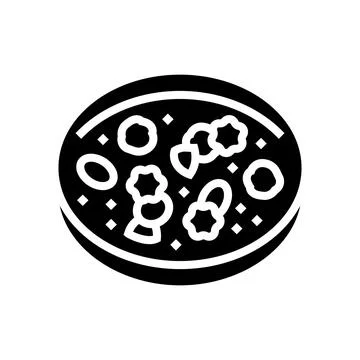 Close up of pollen grains under microscope glyph icon vector illustration Stock Illustration