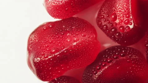 Close Up Pomegranate Fruit with Seeds Rotating Isolated on White Background 動画素材 148071798
