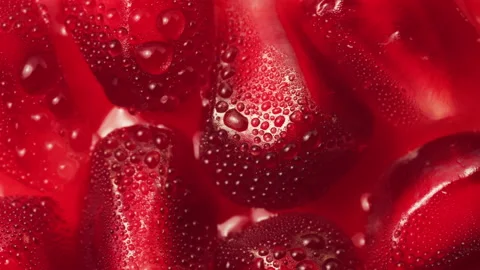 Close Up Pomegranate Fruit with Seeds Rotating Isolated on White Background Video stock 148072401