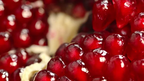 A close up of pomegranate seeds Stock Footage 327706424