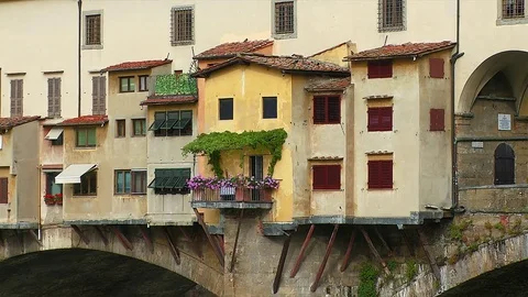 Close up of the Ponte Vecchio Florence, Italy Stock Footage 74796684