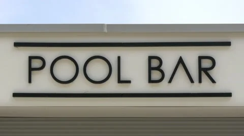 Close up of pool bar writing Video stock 68345629