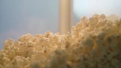 Close Up of Popcorn Falling Stock Footage 88930740