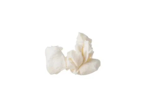 Close up Popcorn isolated on white background with space for text. Stock Photos