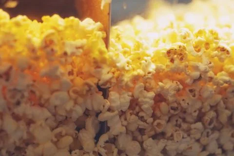 Close up of popcorn machine at the cinema texture background Stock Photos