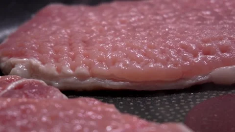 Close-Up of Pork Chops on Grill Pan. Stock Footage 255746316