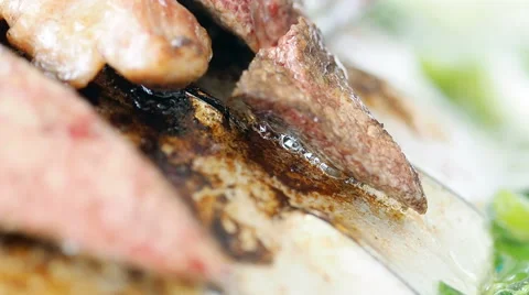 Close up pork on grill. Stock Footage 51637966
