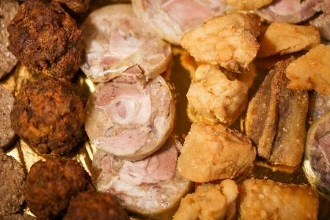 Close up of pork meat selection Stock Photos