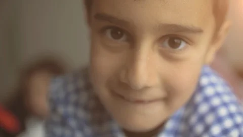 Close-up portrair of arab kid. Stock Footage 128763863