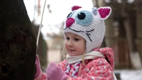Close-Up Portrait of 3 Year Old Funny Girl Having Fun and Playing Outdoor Stock-Footage 71268453