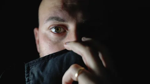Close up portrait. 4k, The young man takes off his medical mask Stock Footage 145458823