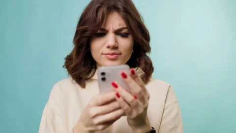 A close up portrait of a adolescent working on her Stock Footage 234140417