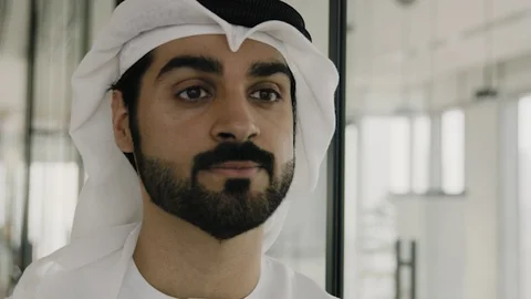 Close up portrait of an arab man. Stock Footage 126310580