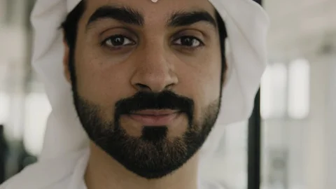 Close up portrait of an arab man. Stock Footage 126310589